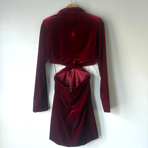 Nicholas Gabriela Blazer Dress in Maroon Size 6 - Picture 10 of 11